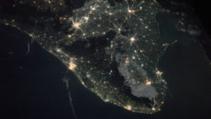 India by night (Image credit : NASA)