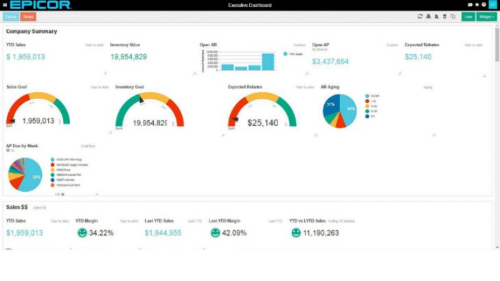 Epicor EDA - Executive Screen (Image credit Epicor)