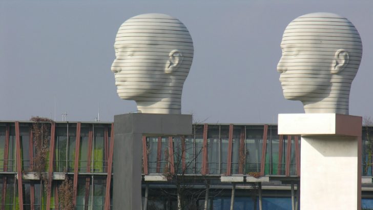 Two heads outside Humboldt university - IBM and Salesforce Image Credit pixabay/ateloiv