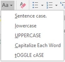 how to change case in word