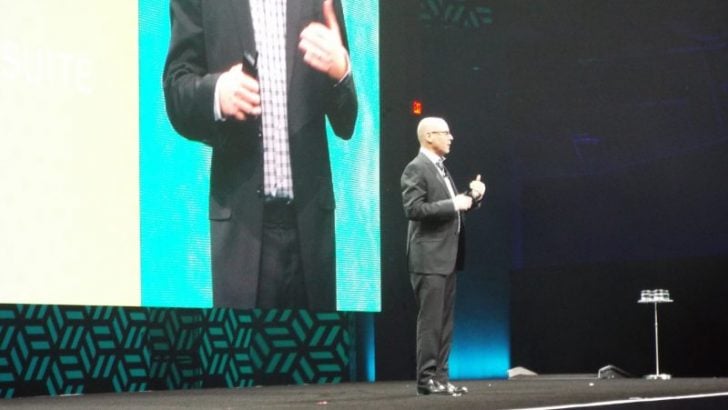 Evan Goldberg delivering the technical keynote at SuiteWorld 17 (c) 2017 S Brooks