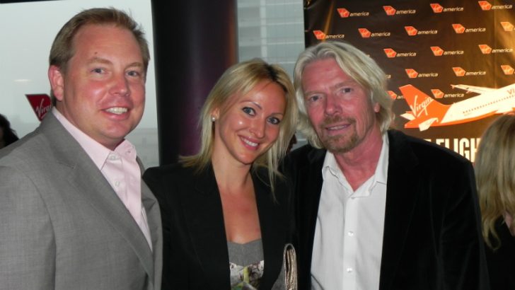 Dave Batt, his wife and Richard Branson (image source Dave Batt)