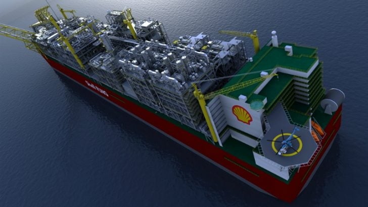 Prelude FLNG, aerial shot (c) Shell