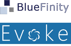 Bluefinity and Evoke Logo , image credit (c) BLuefinity