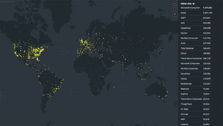 Threat Map October, Malwarebytes