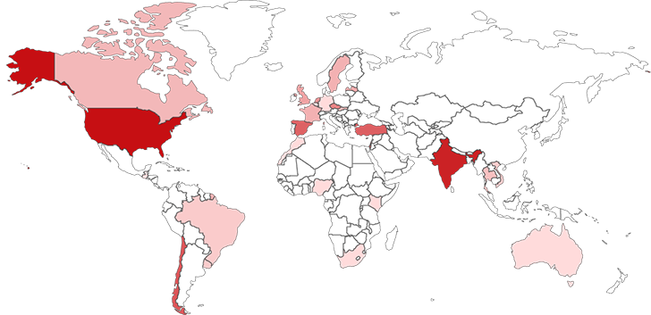 Shodan map of Orpak SiteOmat locations