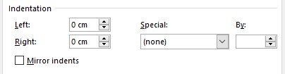 Indentation explained for MS Word