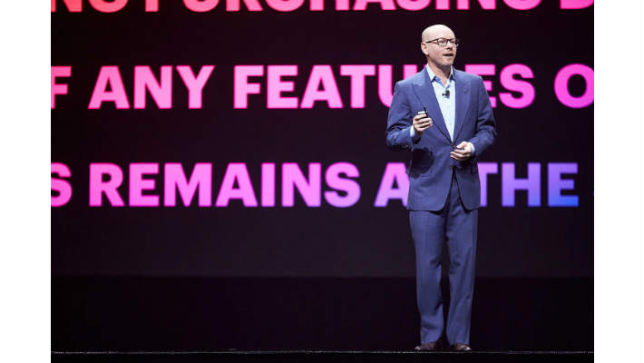 Suiteworld18 Evan Goldberg in keynote Image credit Oracle NetSuite