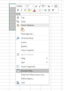 Format cells