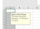 Input message in excel