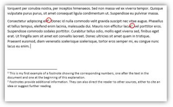 how to make footnotes in word continue