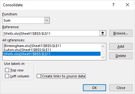 Filled in Dialog Box