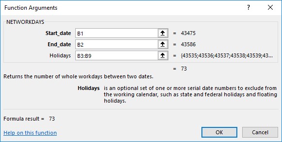 Argument Dialog box