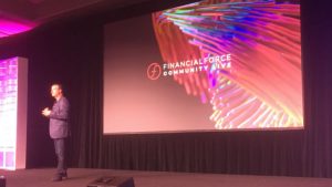 Tod Nielsen CEO FinancialForce on stage at Community Live 2019