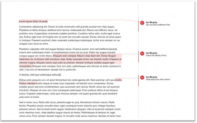 received doc with comments