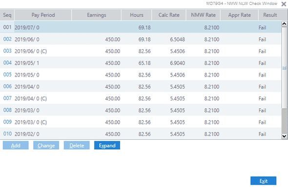 ResourceLink screenshot of National Minimum Wage (NMW)/National Living Wage (NLW) rates (c) Zellis