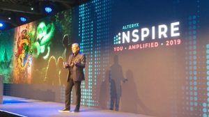 Dean Stocker, CEO and Chairman on stage at Alteryx Inspire (c) 2019 S Brooks