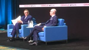 Mark Hurd with Evan Goldberg at Suiteworld 19 (c) Oracle