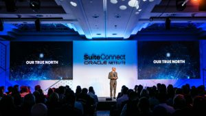 NetSuite SuiteConnect London 2019 Evan Goldberg on stage