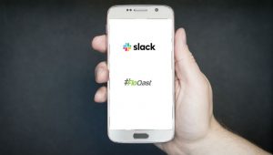 Slack and FloQast Logos plus Smartphone Image by TeroVesalainen from Pixabay 