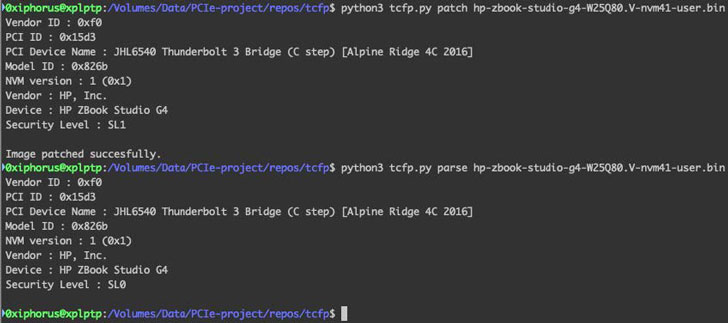 Altering firmware image to patch Security Level configuration from “User” (SL1) to “None” (SL0). (Image Credit: Bjὃrn Ruytenberg)