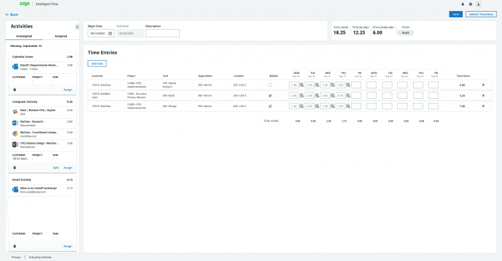 Sage Intelligent Time - Guided Web Entry