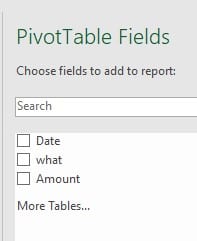 Pivot Table fields 2