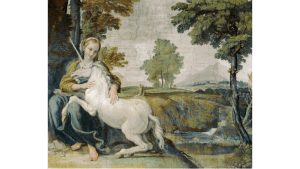 Virgin and Unicorn - Domenichino, Public domain, via Wikimedia Commons