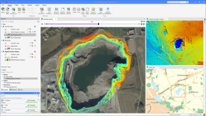 Time series analysis of granite quarry extraction in MapInfo Pro v2021 (c) Precisely