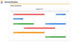 SmartSuite Calendar View -- Donor Outreach (c) 2022 SmartSuite