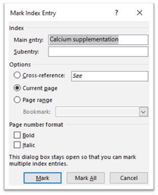 How to use Indexing in a Word Document