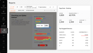 Zoho Website performance-heatmap report (c) Zoho 2022