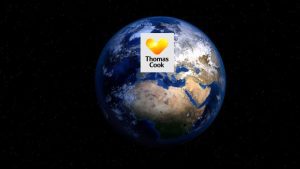 Thomas Cooks logo + World Image by PIRO from Pixabay 