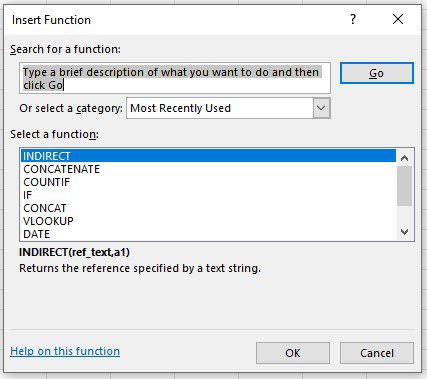 Insert Function Dialog box - Enterprise Times