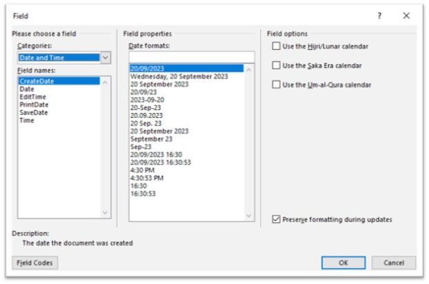 Date Formats