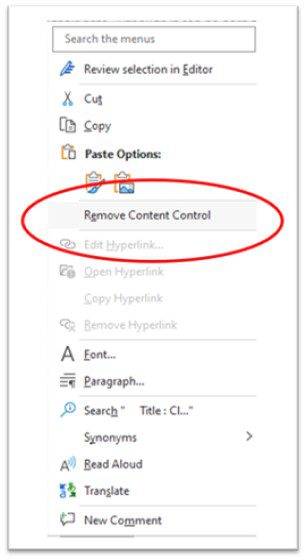 Remove Content Control