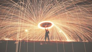 Perform Image by StockSnap from Pixabay https://pixabay.com/photos/man-perform-flame-fireworks-light-2591313/