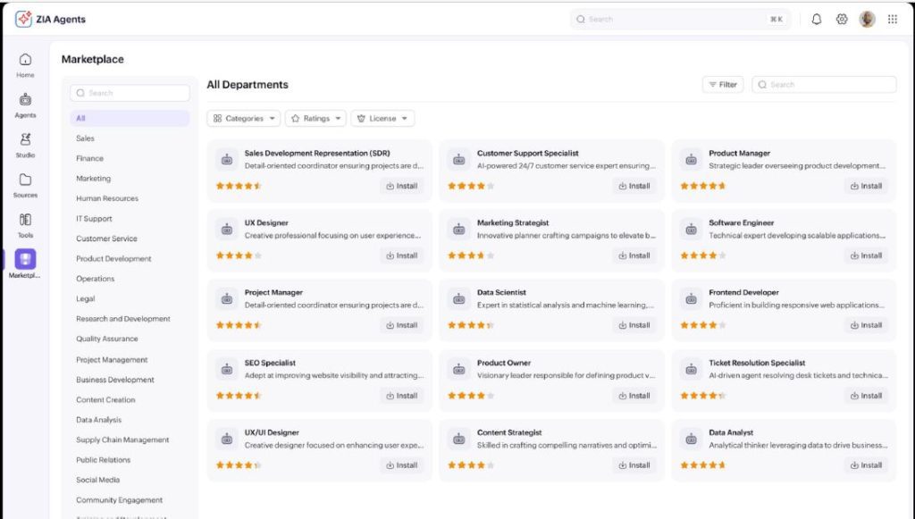 Zoho Zia Agents July 2025