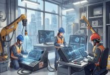 Solving the Industrial Skills Gap with Digital Workers Create an image that shows digital workers helping with maintenance tasks https://pixlr.com/community/6a3b6ab3b5b6559427af5d6a Created by Steve Brooks 2026 unsig Pixlr AI