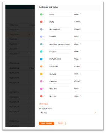 Current Status options