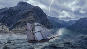 Navigating a turbulent economy - https://pixabay.com/photos/galleon-sea-storm-waves-rain-6087154/