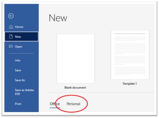 New personal templates