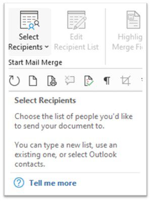 select recipients tool