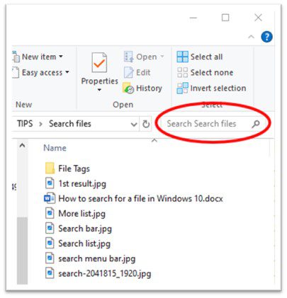 Search in Explorer