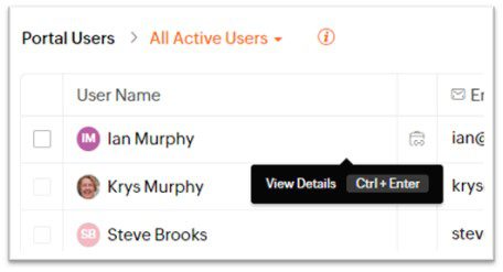List of all users