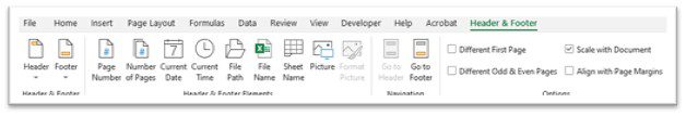 Header and Footer Ribbon