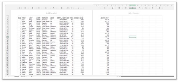 Spreadsheet example